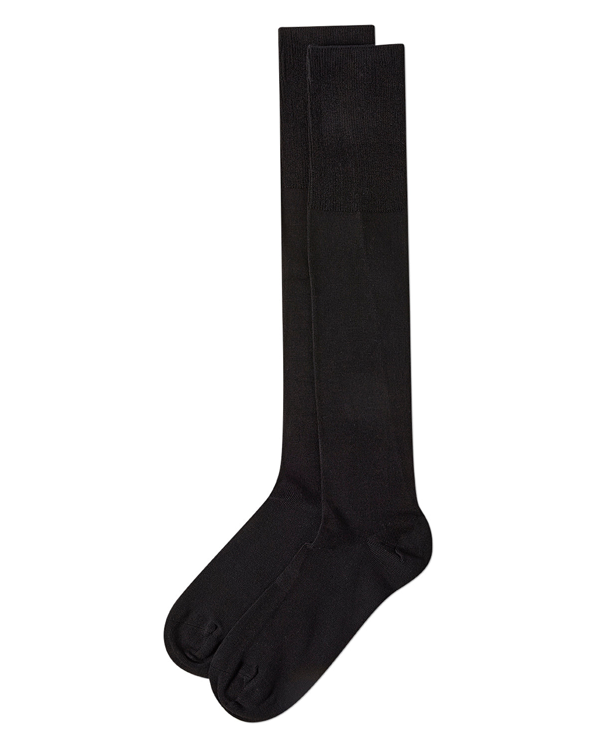 Men's Modal Durable and Flexible Flat Over The Calf Sock : Color: Black