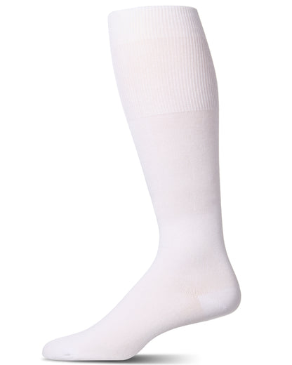 Men's Modal Durable and Flexible Flat Over The Calf Sock : Color: White