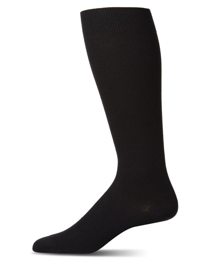 Men's Basic Modal Durable and Flexible Rib Over The Calf Sock : Color: Black