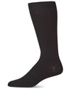 Men's Modal Durable and Flexible Pin Rib Crew Sock : Color: Black