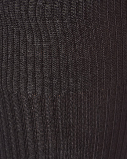 Men's Modal Durable and Flexible Pin Rib Crew Sock : Color: Black