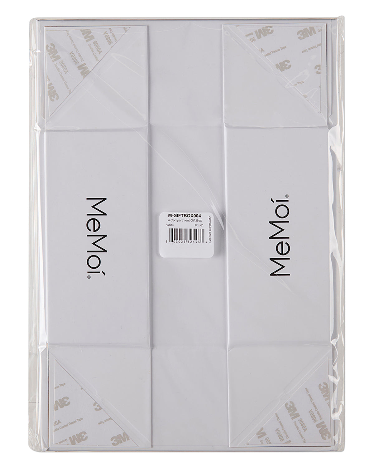 4-Compartment White Gift Box with Inner Dividers and Viewing Window