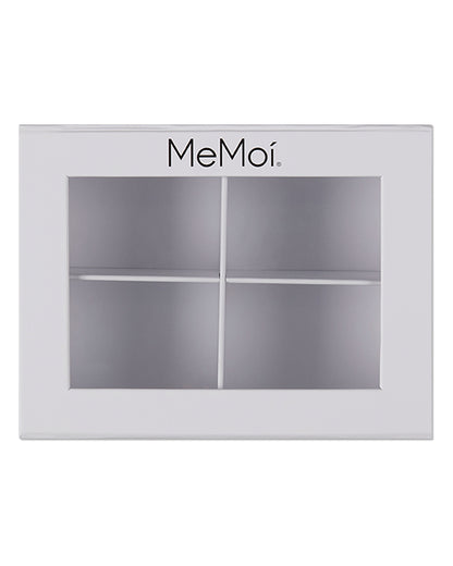 4-Compartment White Gift Box with Inner Dividers and Viewing Window