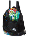 Kids Unisex Multicolor "Graffiti Fun" Camp Bag Backpack : Color: Black