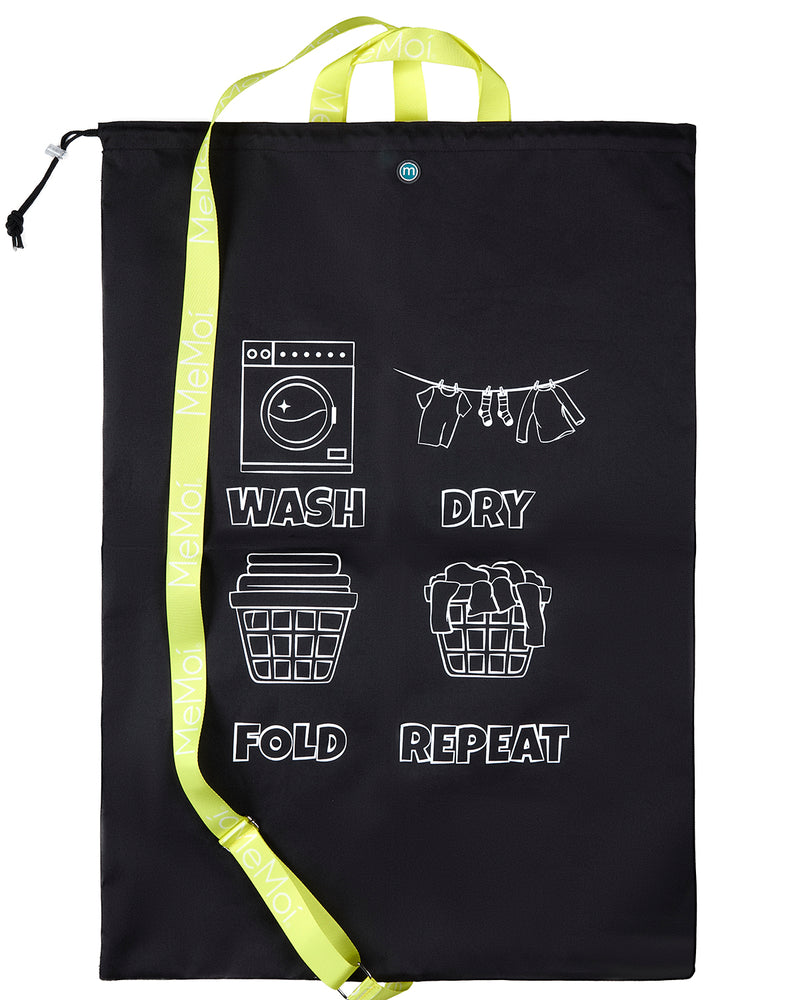 "Wash, Dry, Fold, Repeat" Large Woven Laundry Bag