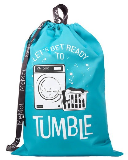 "Lets Get Ready To Tumble" Laundry Bag : Color: Teal
