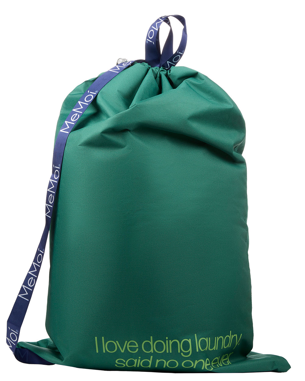 "I Love Doing Laundry" Woven Laundry Wash Bag : Color: Forest Green
