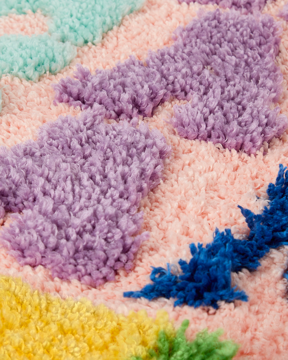 Girls Tufted "Camp Camp Camp" Multicolor Bedside Bunk Mat : Color: Peachy Pink