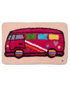 Girls Plush Tufted "Happy Camper" Bedside Camp Mat : Color: Peachy Pink