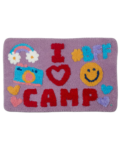 Girls Plush Tufted "Emoji" Bedside Camp Mat : Color: Lilac
