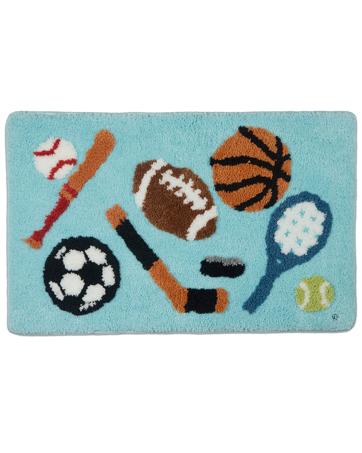 Boys Ultra-Plush Sports-Themed Bedside Camp Mat : Color: Sky Blue