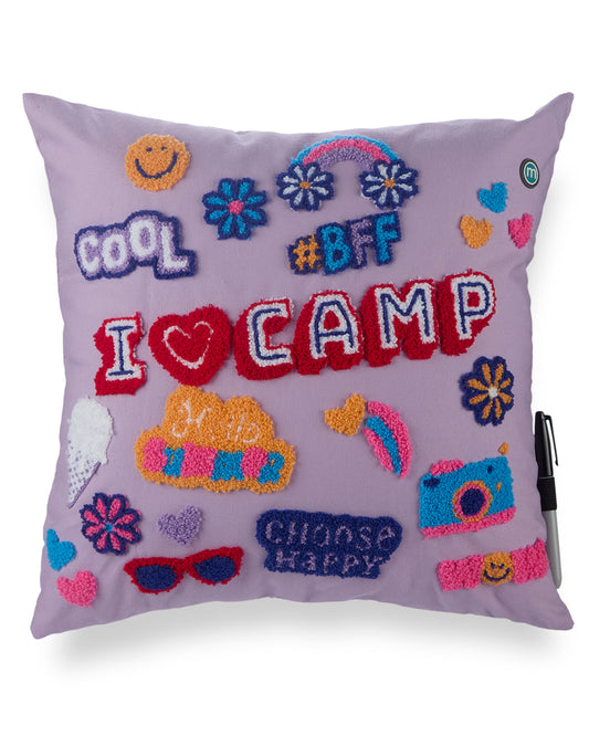 Girls Ultra-Soft "Emoji" Autograph Pillow with Marker : Color: Lilac