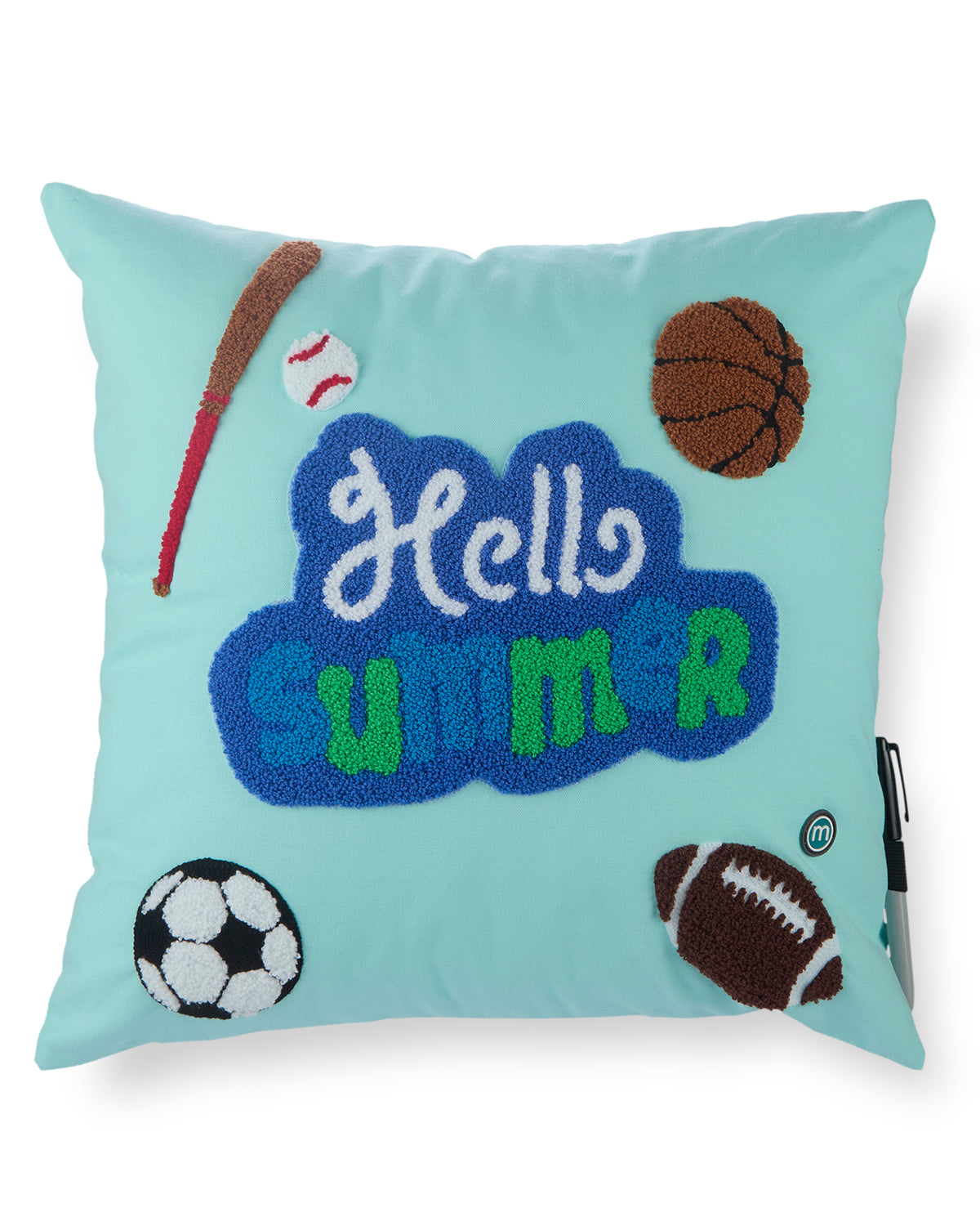 Boys Sports-Themed Summer Camp Autograph Pillow with Marker : Color: Sky Blue