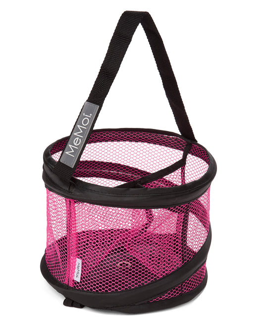 Collapsible Mesh Shower Caddy : Color: Black-Pink