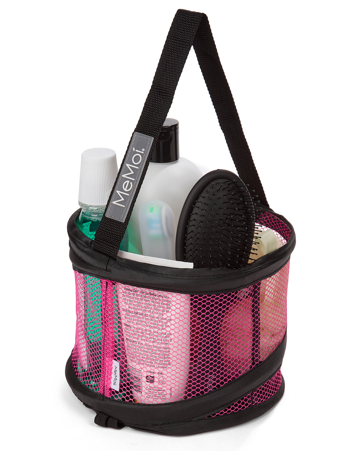 Collapsible Mesh Shower Caddy : Color: Black-Pink
