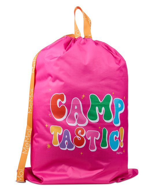 Girls "Camp-Tastic" Large Laundry Tote Bag with Shoulder Strap
