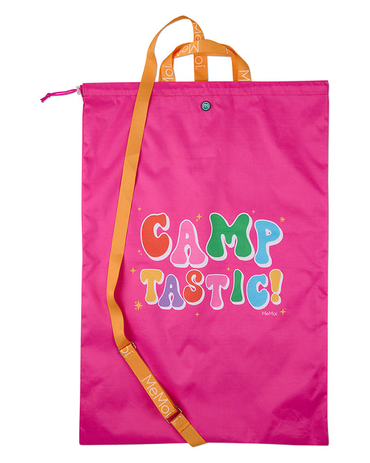 Girls "Camp-Tastic" Large Laundry Tote Bag with Shoulder Strap