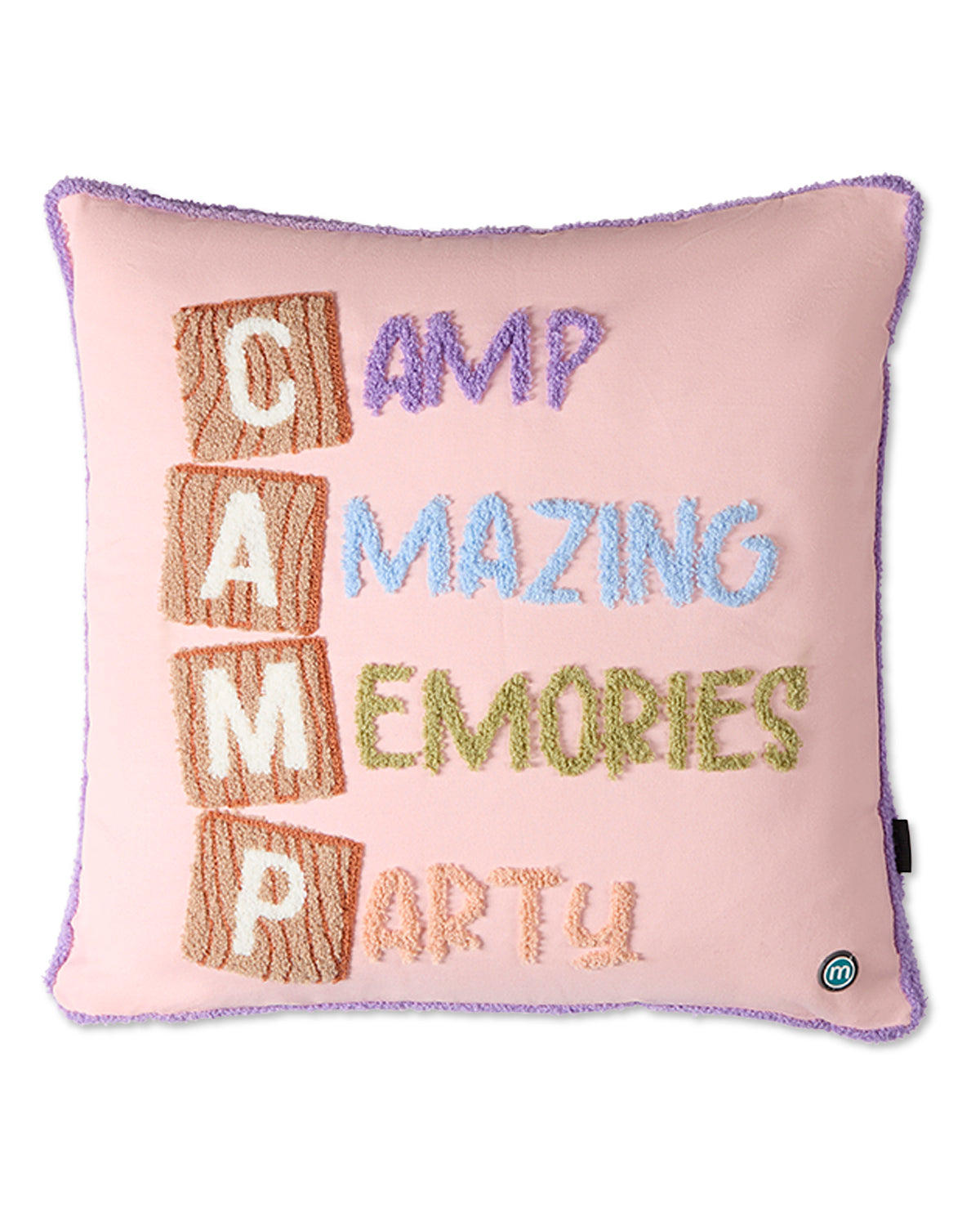 Girls "Camp Party" Plush-Embroidered Autograph Camp Pillow with Marker