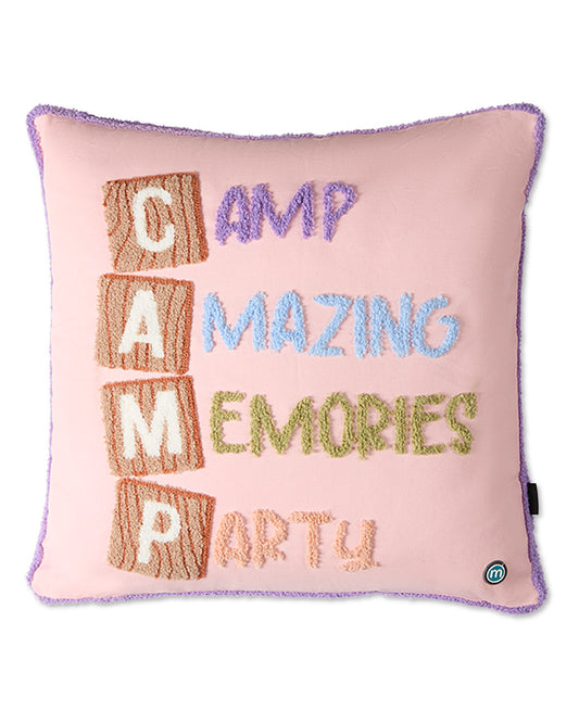 Girls "Camp Party" Plush-Embroidered Autograph Camp Pillow