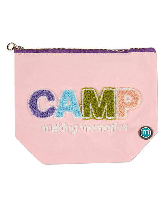 Girls "Camp Making Memories" Toiletries Pouch with Plush Graphics