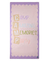 Girls "Camp Party" Cotton-Blend 30"W X 60"L Terry Beach Towel