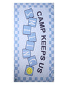 Boys "Camp Smile" Checkered Cotton-Blend 30"W X 60"L Beach Towel