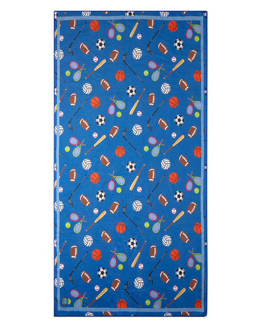 Boys All-Over Sports-Themed Cotton-Blend Terry 60" x 30" Beach Towel