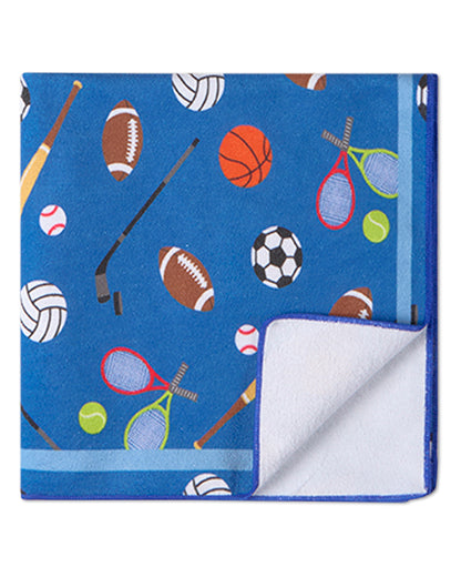 Boys All-Over Sports-Themed Cotton-Blend Terry 60" x 30" Beach Towel