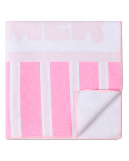 Kids "Summer"-Graphic Striped Cotton-Blend Terry Camp Beach Towel
