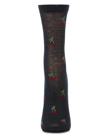 Women's Cherrybomb Waffle Knit Cotton Blend Anklet Socks