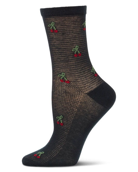 Women's Cherrybomb Waffle Knit Cotton Blend Anklet Socks