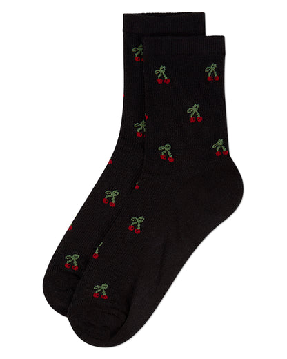 Women's Cherrybomb Waffle Knit Cotton Blend Anklet Socks