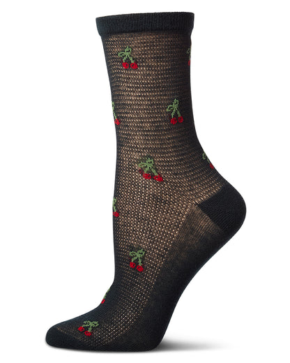 Women's Cherrybomb Waffle Knit Cotton Blend Anklet Socks