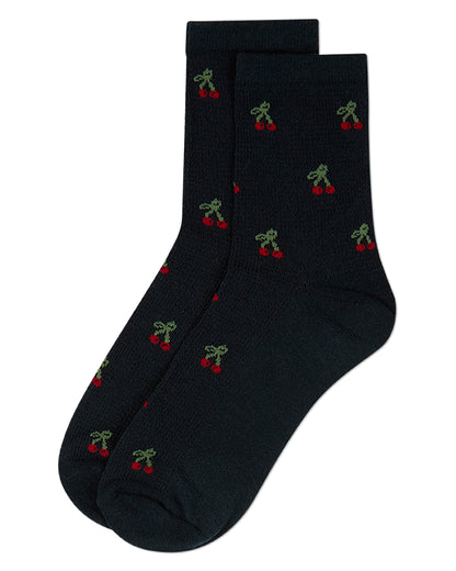 Women's Cherrybomb Waffle Knit Cotton Blend Anklet Socks