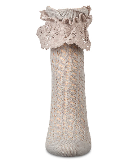 Women's Whimsy Lace Anklet Socks : Color: Gray