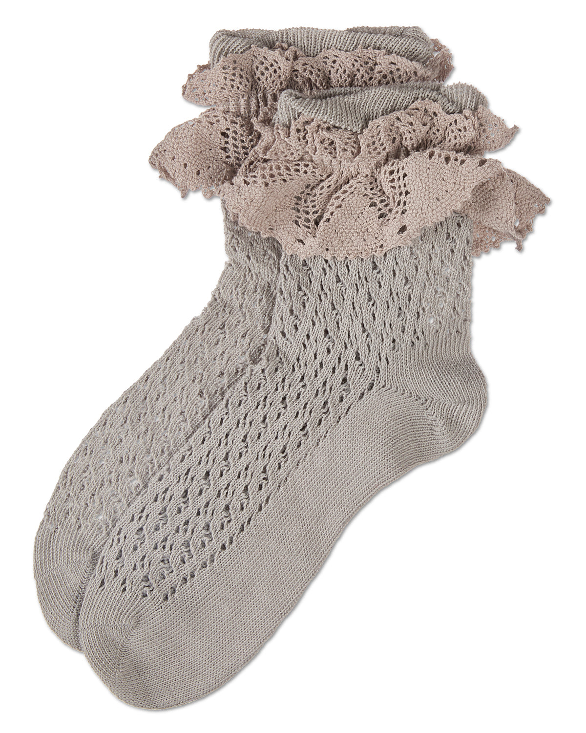 Women's Whimsy Lace Anklet Socks : Color: Gray