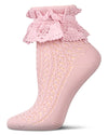 Women's Whimsy Lace Anklet Socks : Color: Pink