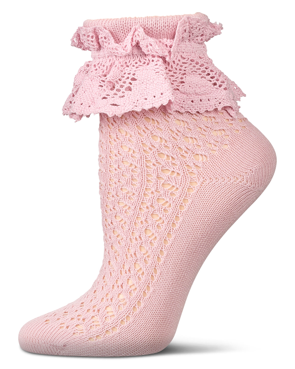 Women's Whimsy Lace Anklet Socks : Color: Pink