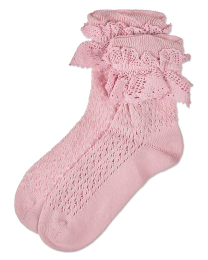 Women's Whimsy Lace Anklet Socks : Color: Gray