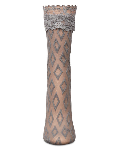 Women's 3-Diamondsional Anklet Socks : Color: Cloud Burst