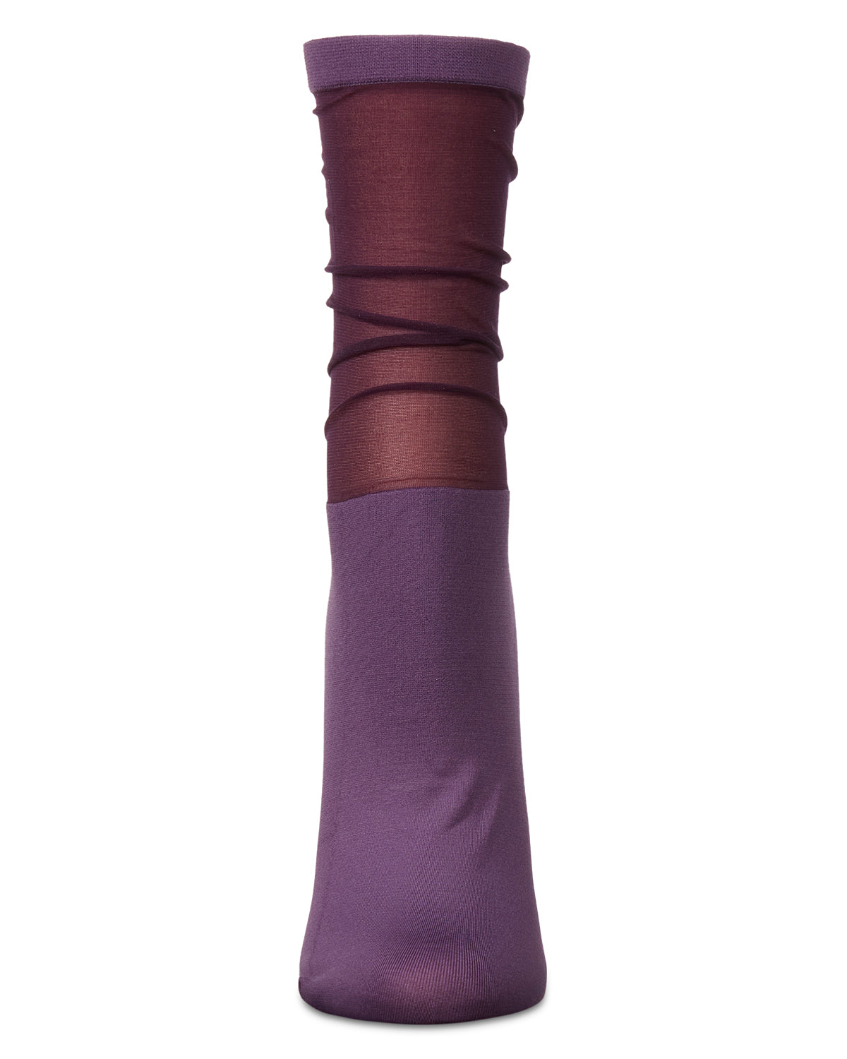 Women's Sheer Top Anklet Socks : Color: Grape Compote