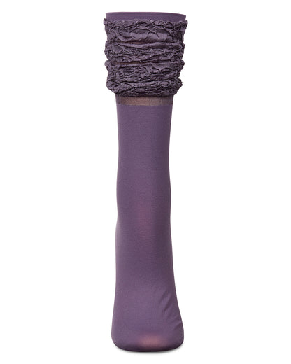 Women's Scrunchy Ruffle Anklet Socks : Color: Cloud Burst