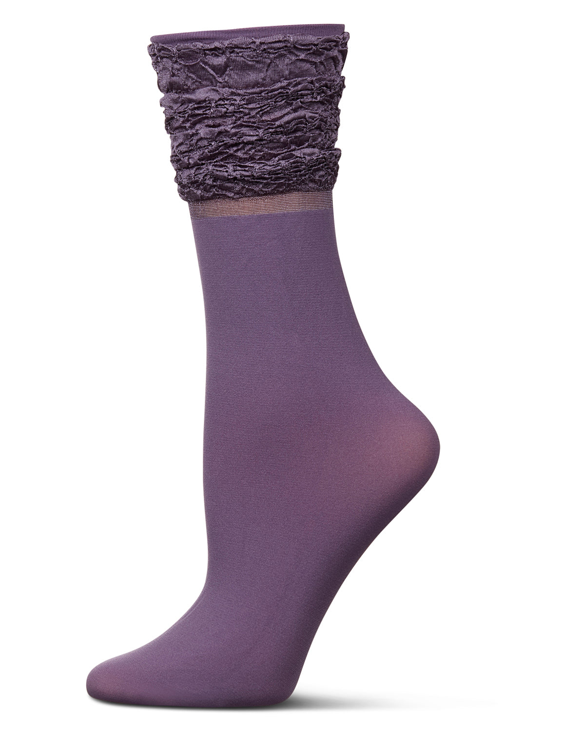 Women's Scrunchy Ruffle Anklet Socks : Color: Grape Compote