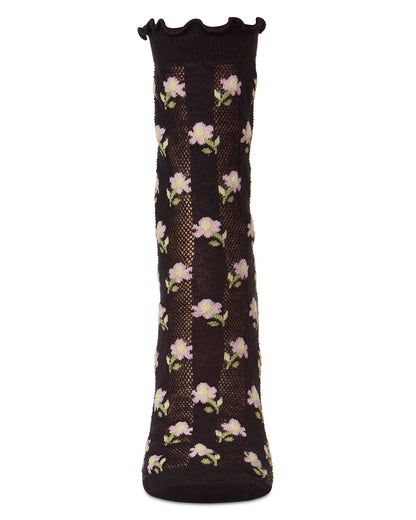 Women's Ditsy Floral Anklets : Color: Black