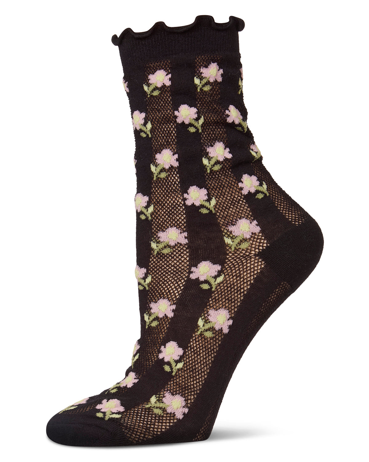 Women's Ditsy Floral Anklets : Color: Black