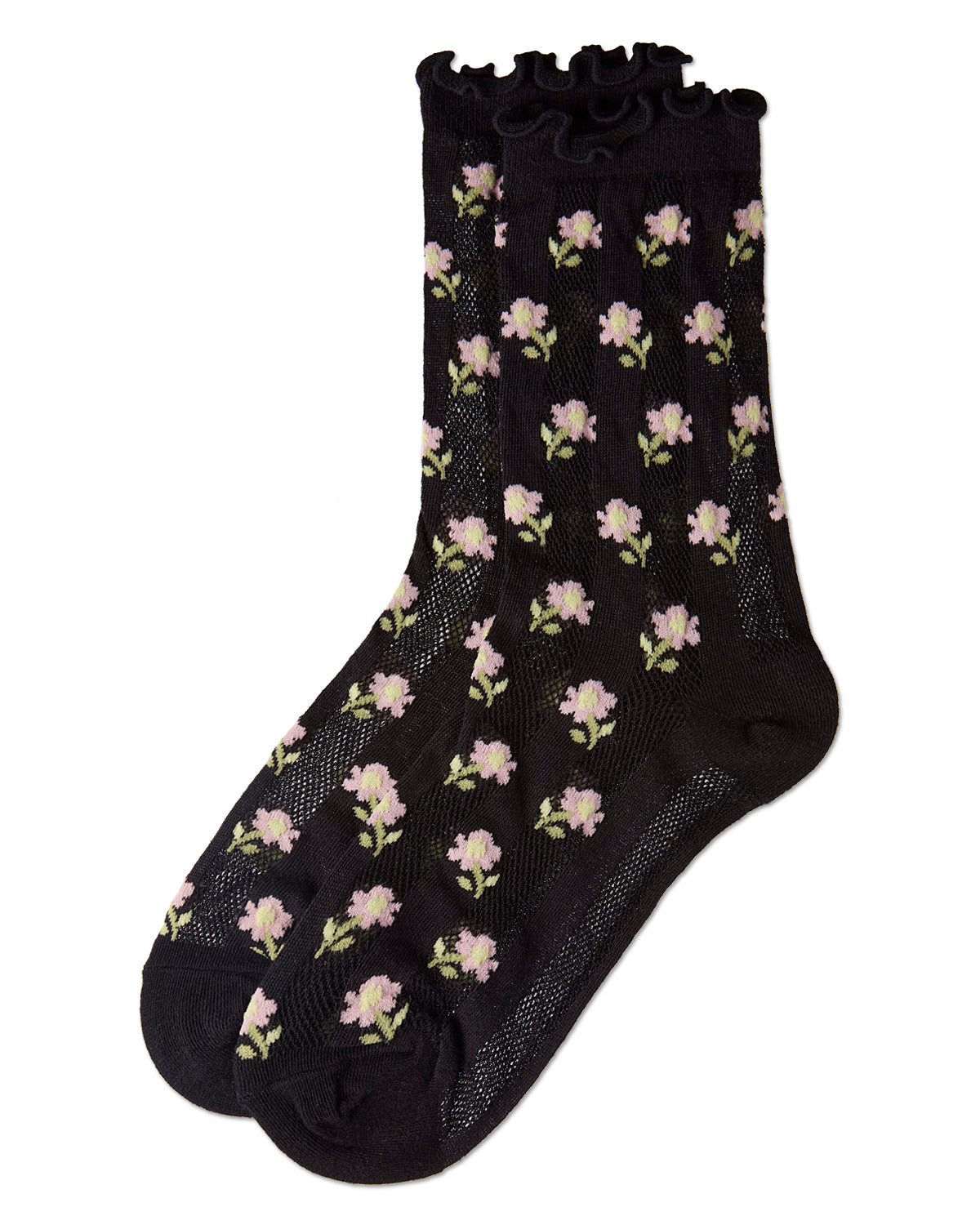 Women's Ditsy Floral Anklets : Color: Black