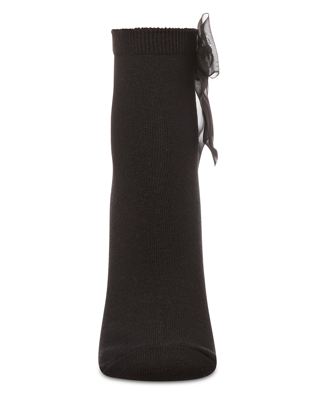 Women's Cotton Rich Tulle Bow Trimmed Ankle Sock : Color: Black