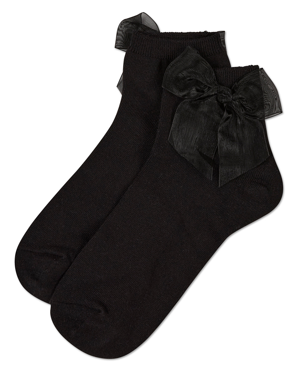 Women's Cotton Rich Tulle Bow Trimmed Ankle Sock : Color: Black