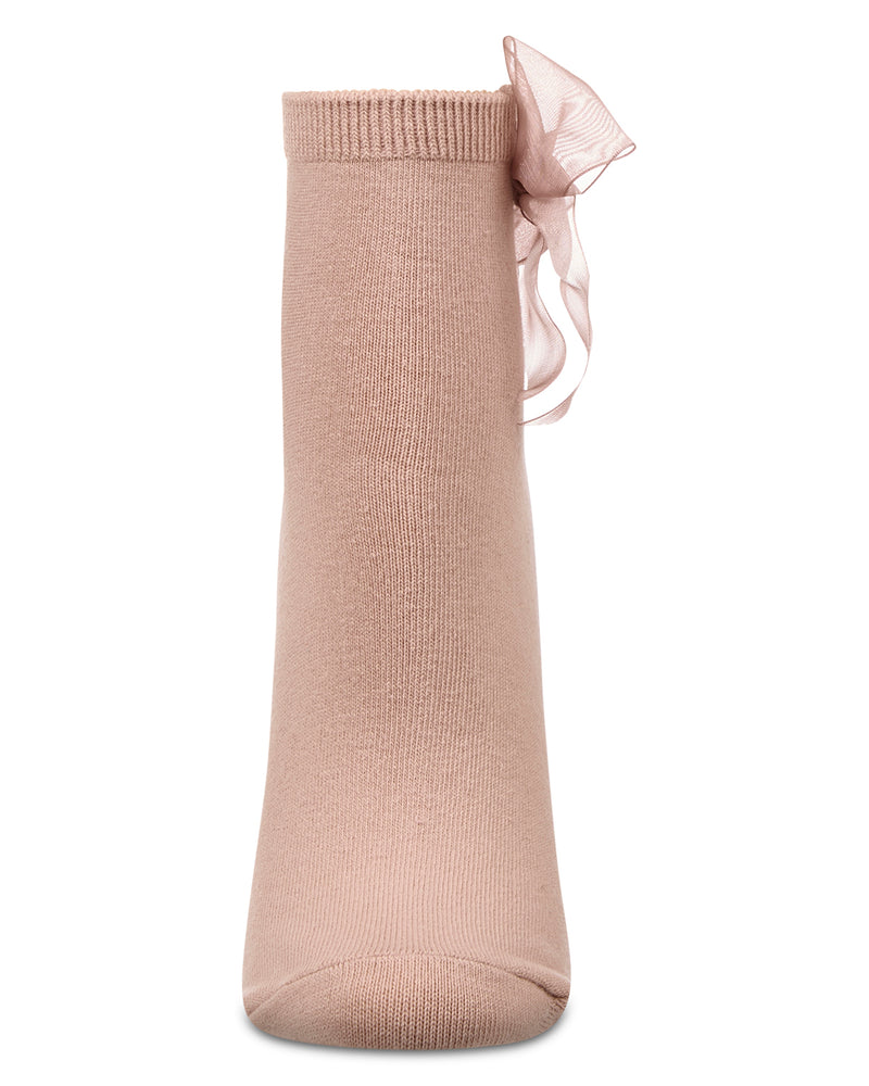 Women's Cotton Rich Tulle Bow Trimmed Ankle Sock