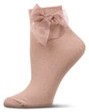 Women's Cotton Rich Tulle Bow Trimmed Ankle Sock : Color: Blush